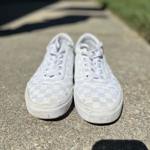 Vans white checkered women size 9
